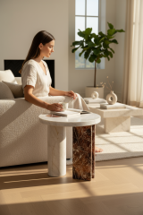 SIA-Doğal Mermer Yan Sehpa