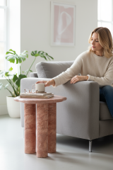 Doğal Traverten Mermer Yan Sehpa