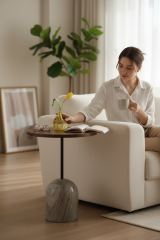 Doğal Mermer Yan Sehpa