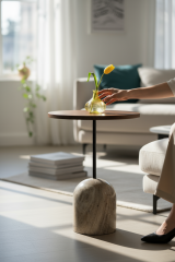 Doğal Mermer Yan Sehpa