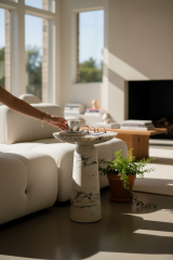 Doğal Mermer Calacatta Viola Yan Sehpa