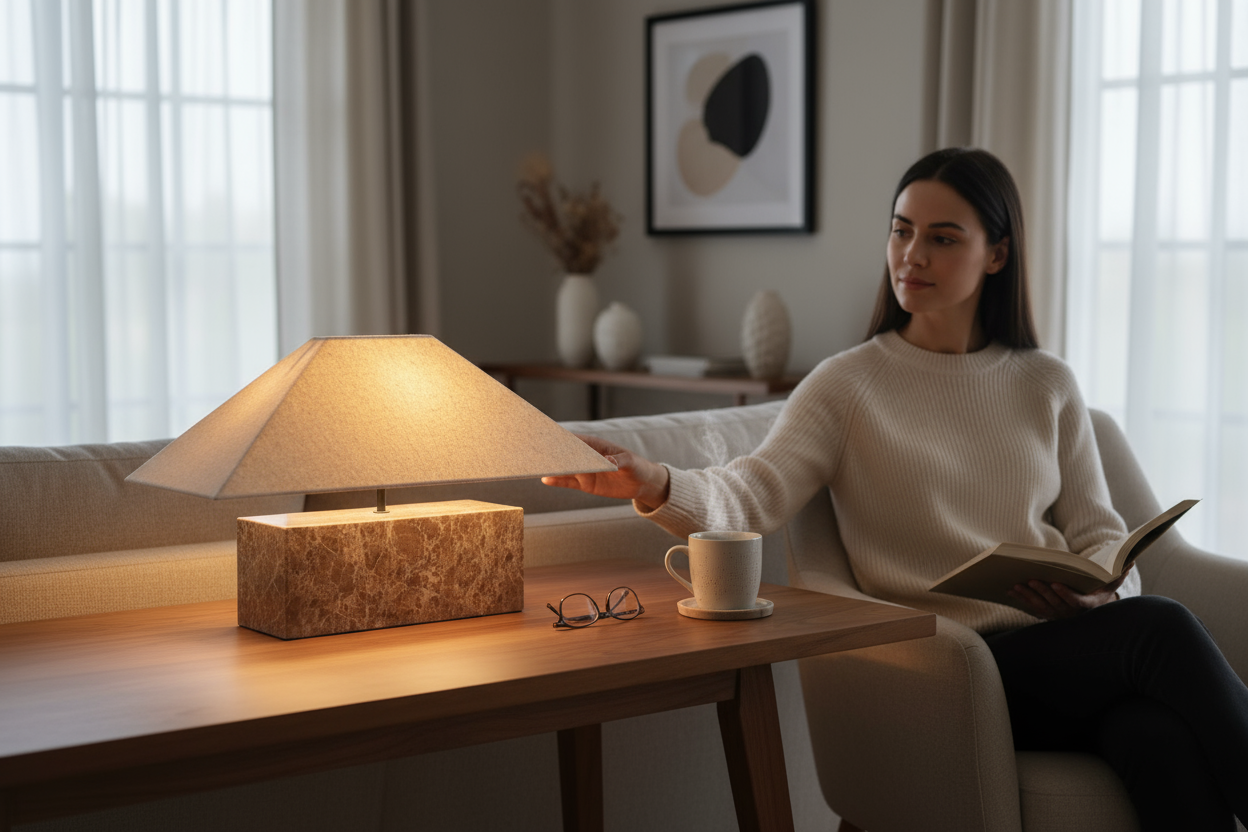 SIA-Doğal Traverten Abajur