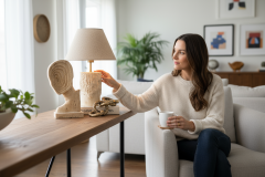 SIA-Doğal Traverten Abajur