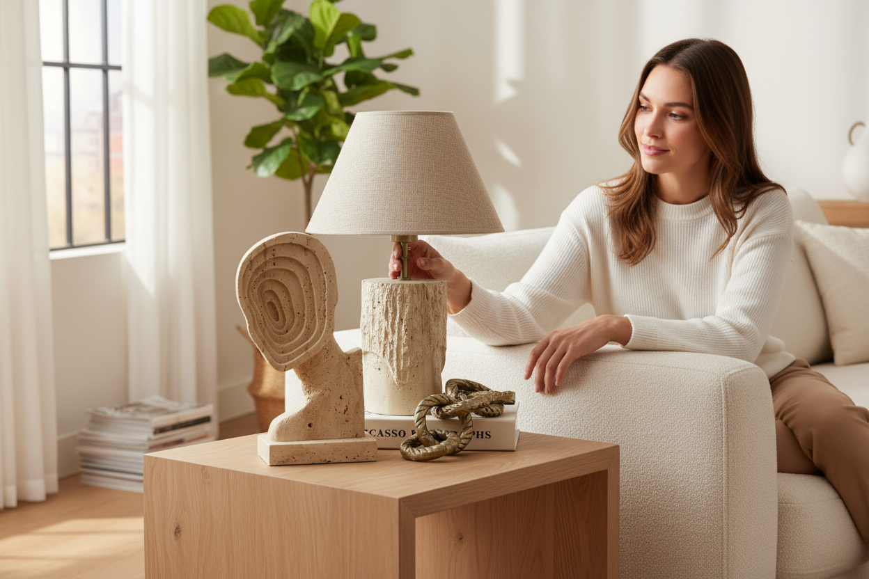 SIA-Doğal Traverten Abajur