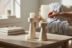 SIA-Doğal Traverten Mumluk