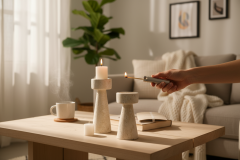 SIA-Doğal Traverten Mumluk