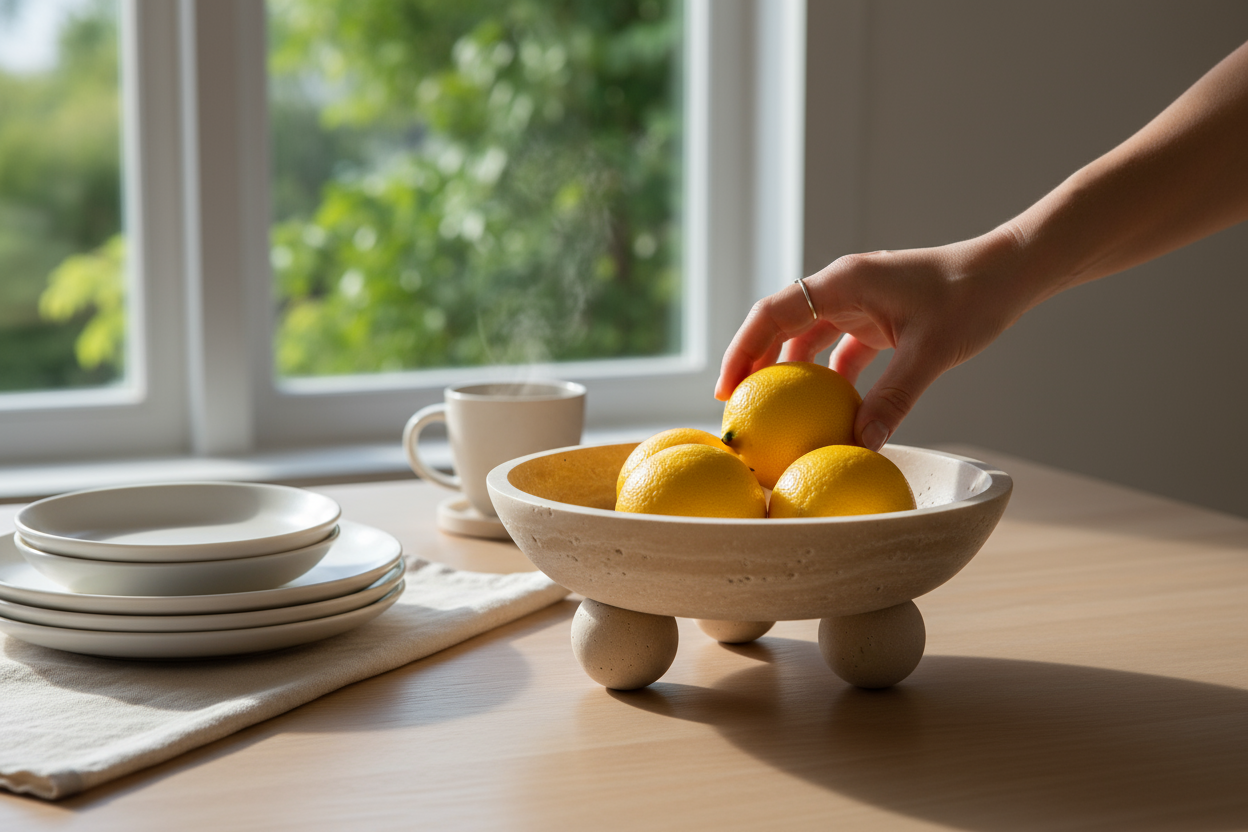 SIA-Doğal Traverten Sunum Kasesi