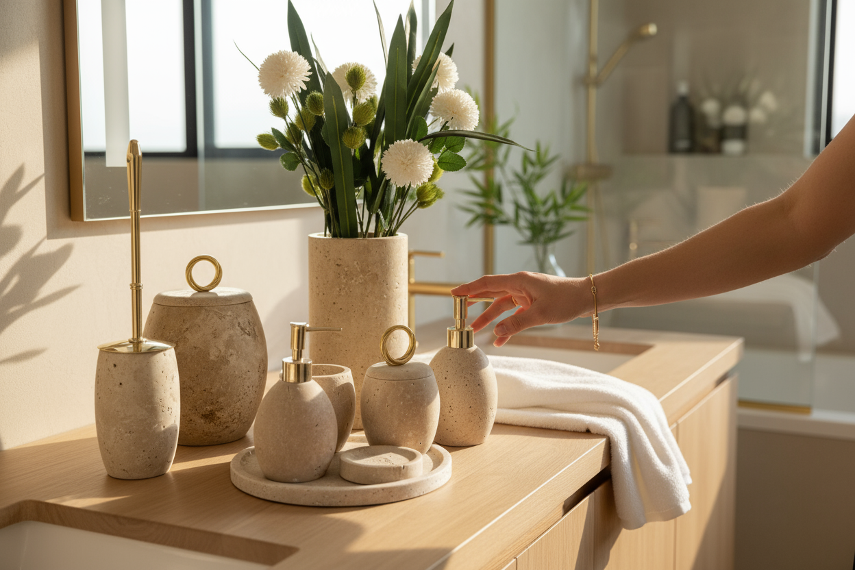 SIA-Doğal Traverten Banyo Seti