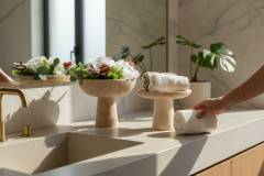 SIA-Doğal Traverten Ayaklı Kase