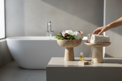 SIA-Doğal Traverten Ayaklı Kase