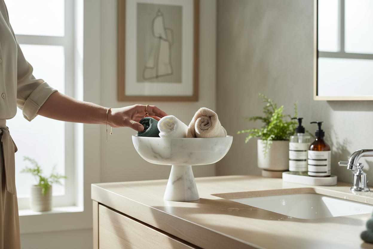 SIA-Doğal Mermer Ayaklı Kase