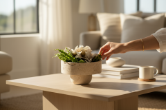 SIA-Doğal Traverten Ayaklı Kase