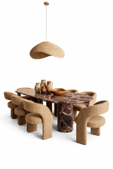 Doğal Mermer Rosso Levanto Yemek Masası SH21