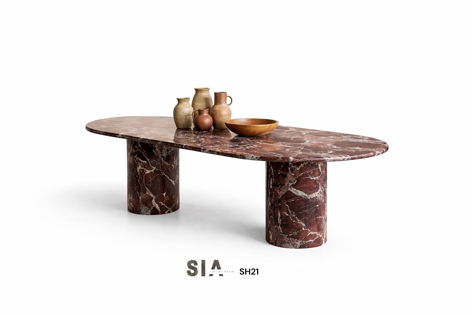 Doğal Mermer Rosso Levanto Yemek Masası SH21