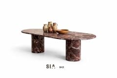 Doğal Mermer Rosso Levanto Yemek Masası SH21