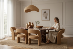 Doğal Mermer Rosso Levanto Yemek Masası SH21