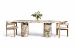 Doğal Mermer Calacatta Viola Yemek Masası SI17