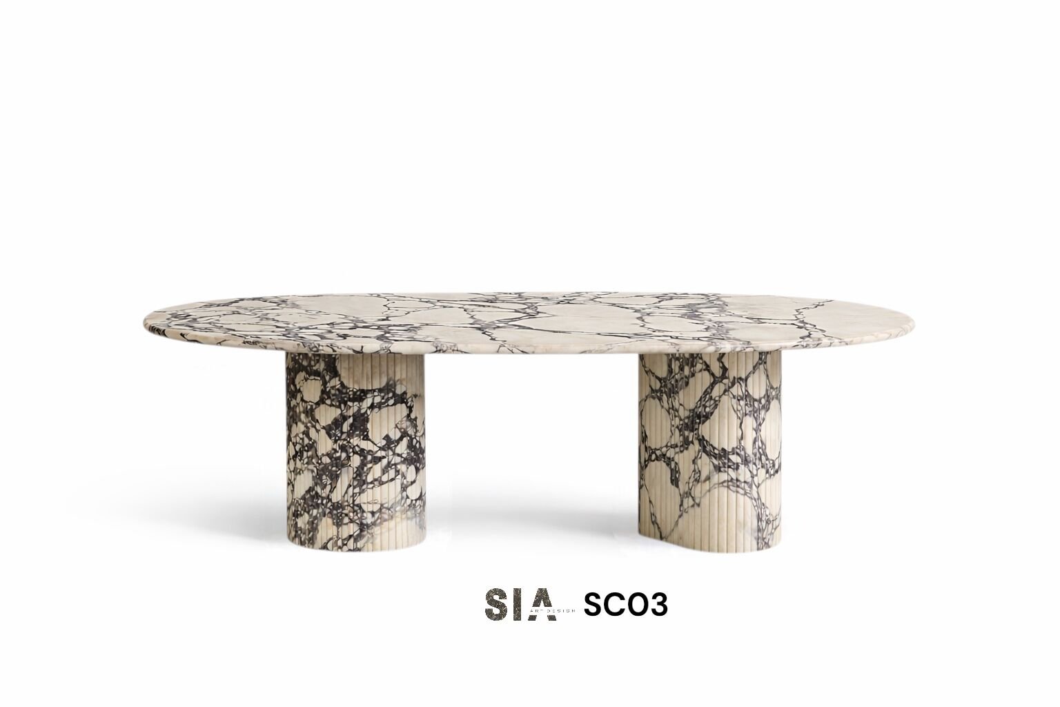 Doğal Mermer Calacatta Viola Yemek Masası SC03