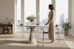 Doğal Mermer Calacatta Viola Yemek Masası Sİ17