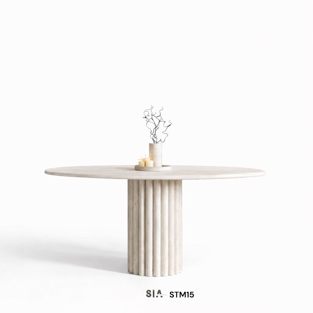 Doğal Traverten Yemek Masası STM15