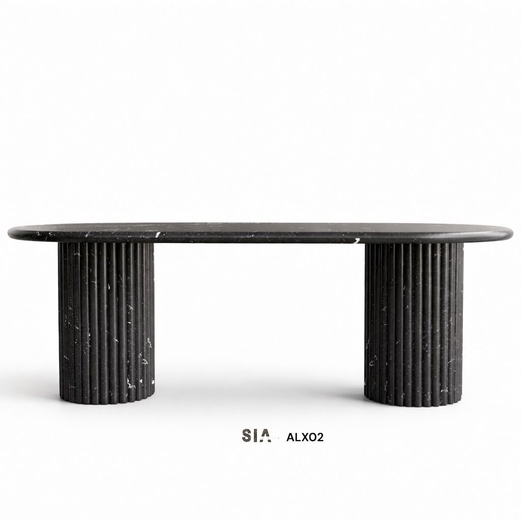 Doğal Mermer Alexander Black Yemek Masası ALX02