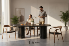 Doğal Mermer Alexander Black Yemek Masası ALX02