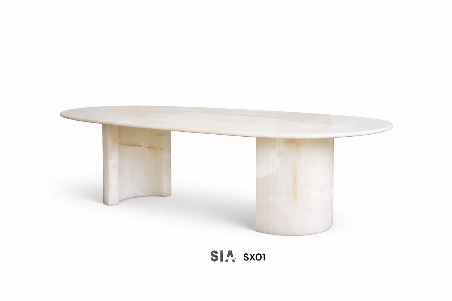 Doğal Mermer White Onyx Yemek Masası SX01