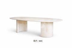Doğal Mermer White Onyx Yemek Masası SX01