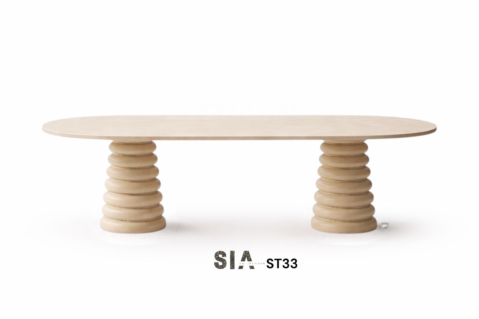 Doğal Traverten Mermer Yemek Masası ST33