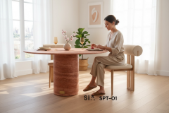 Doğal Pink Traverten Yemek Masası SPT-01