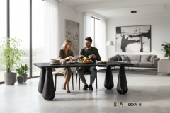 Doğal Mermer Alexander Black Yemek Masası SSXA-01