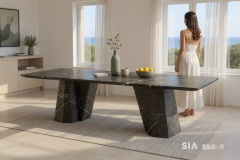 Doğal Mermer Alexander Black Yemek Masası SSX-01