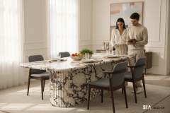 Doğal Mermer Calacatta Viola Ada Mutfak-Yemek Masası SCQ-01