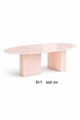 Doğal Pink Onyx Mermer Yemek Masası SQP-03