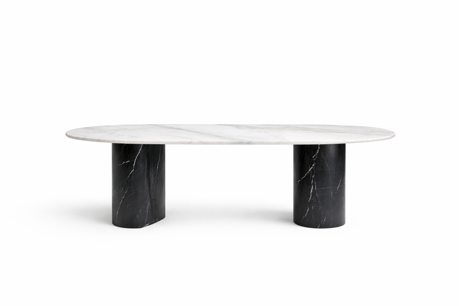 Doğal Mermer Alexander Black White Marble Yemek Masası SWXA-02