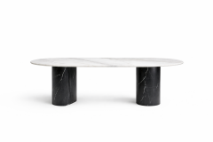 Doğal Mermer Alexander Black White Marble Yemek Masası SWXA-02