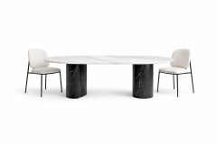 Doğal Mermer Alexander Black White Marble Yemek Masası SWXA-02