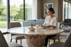 Doğal Mermer Deep River Yemek Masası SDR-02