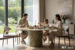 Doğal Mermer Green Onyx Yemek Masası SGX-01