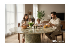 Doğal Mermer Green Onyx Yemek Masası SGX-01