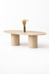 Doğal Traverten Mermer Yemek Masası ST-03