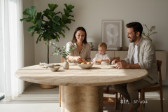 Doğal Traverten Mermer Yemek Masası ST-a04