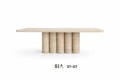 Doğal Traverten Mermer Yemek Masası ST-06