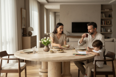 Doğal Traverten Mermer Yemek Masası ST-08