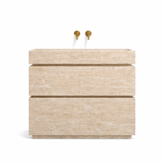 Doğal Mermer Traverten Lavabo Ünitesi SLT-04