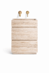 Doğal Mermer Traveten Lavabo Ünitesi SLT-ç03