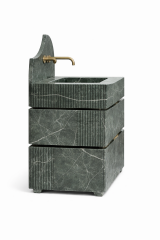 Doğal Mermer Verde Alpi Lavabo Ünitesi SV-01