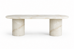 Doğal Mermer White Onyx Yemek Masası - SX2