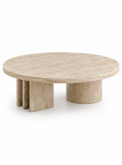 Traverten Orta Sehpa | Travertine Coffee Table | SIA Art DesignYuvarlak Traverten Orta Sehpa