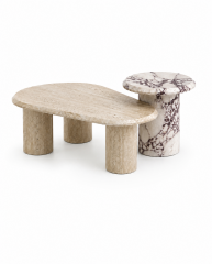 Traverten Orta Sehpa | Travertine Coffee Table | SIA Art Design